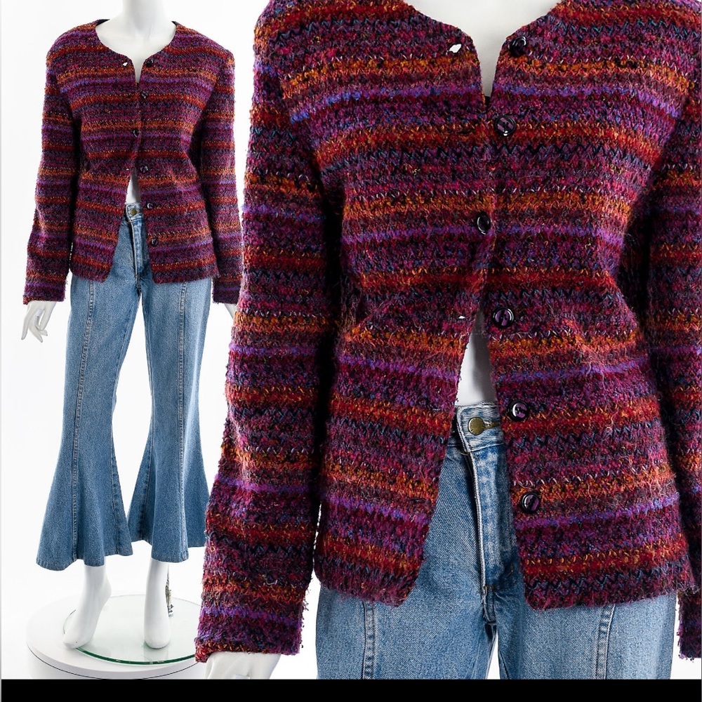 Kathie Lee Collection Multicolor Striped Jacket